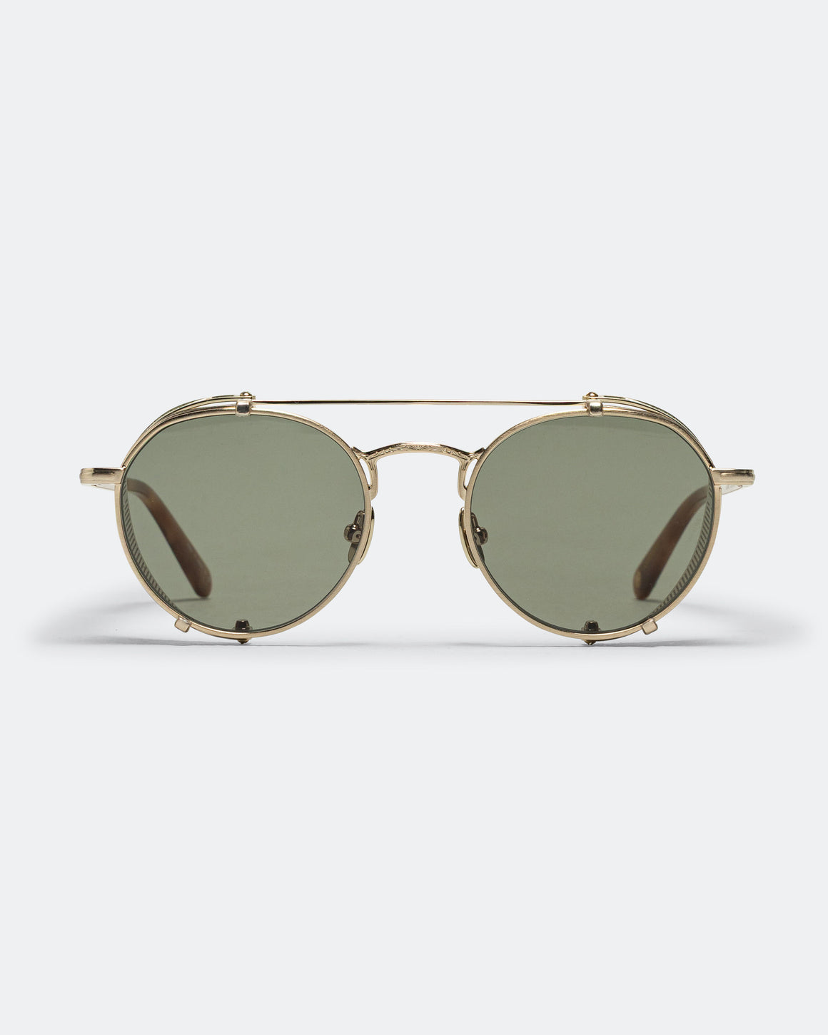 Garrett Leight - Ocampo Sun 49 - Brushed Gold-Ember Tortoise/Semi-Flat Green - UP THERE
