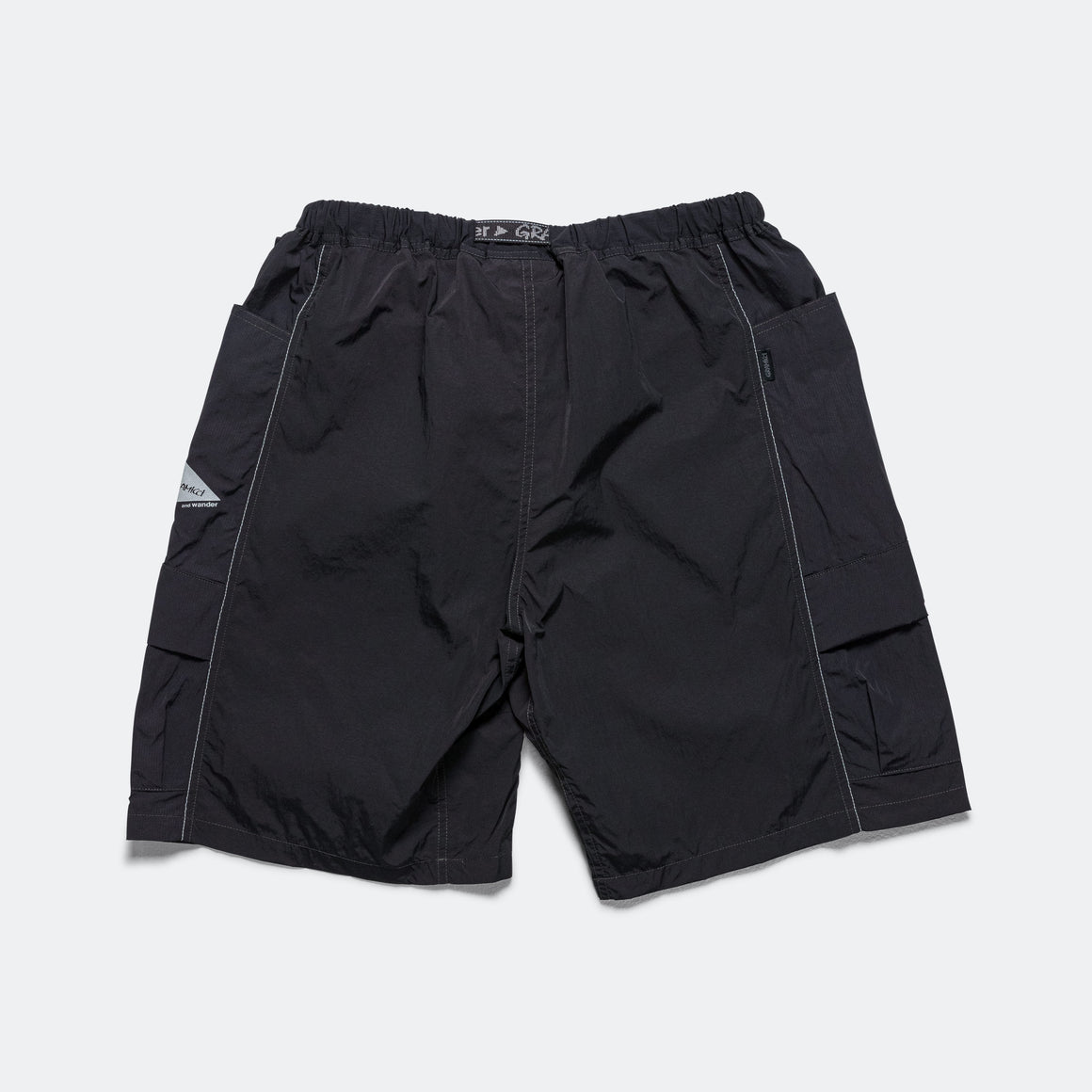 Gramicci - Patchwork Wind Short × and wander - Black - UP THERE