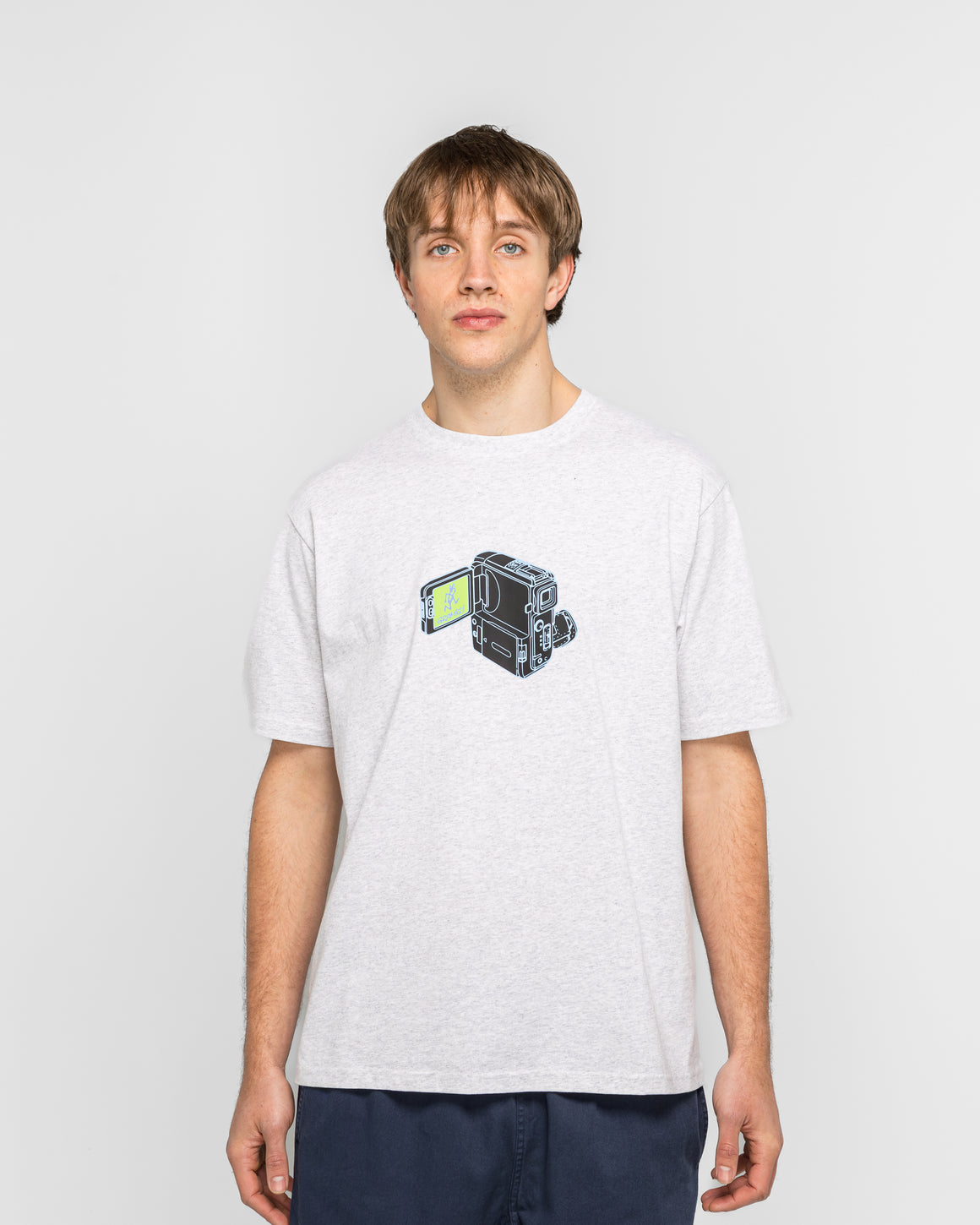 Gramicci - Camcorder Tee - Heather Ash - UP THERE