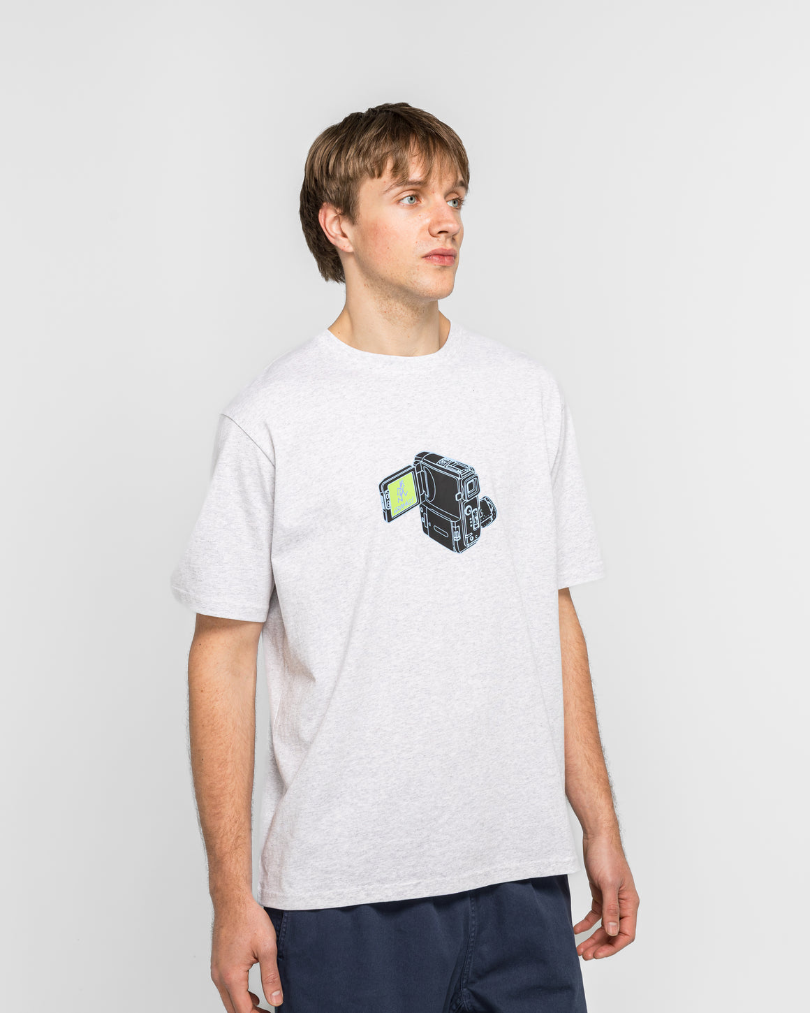 Gramicci - Camcorder Tee - Heather Ash - UP THERE