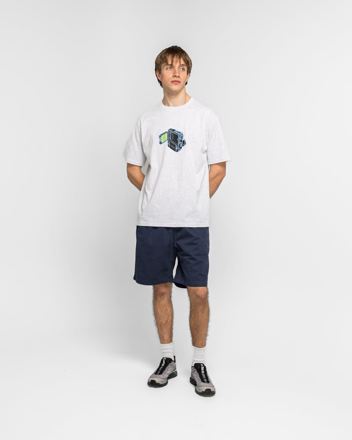 Gramicci - Camcorder Tee - Heather Ash - UP THERE