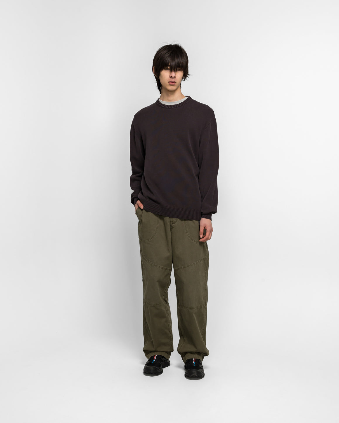 Gramicci - Cotton Knit Crew - Charcoal - UP THERE
