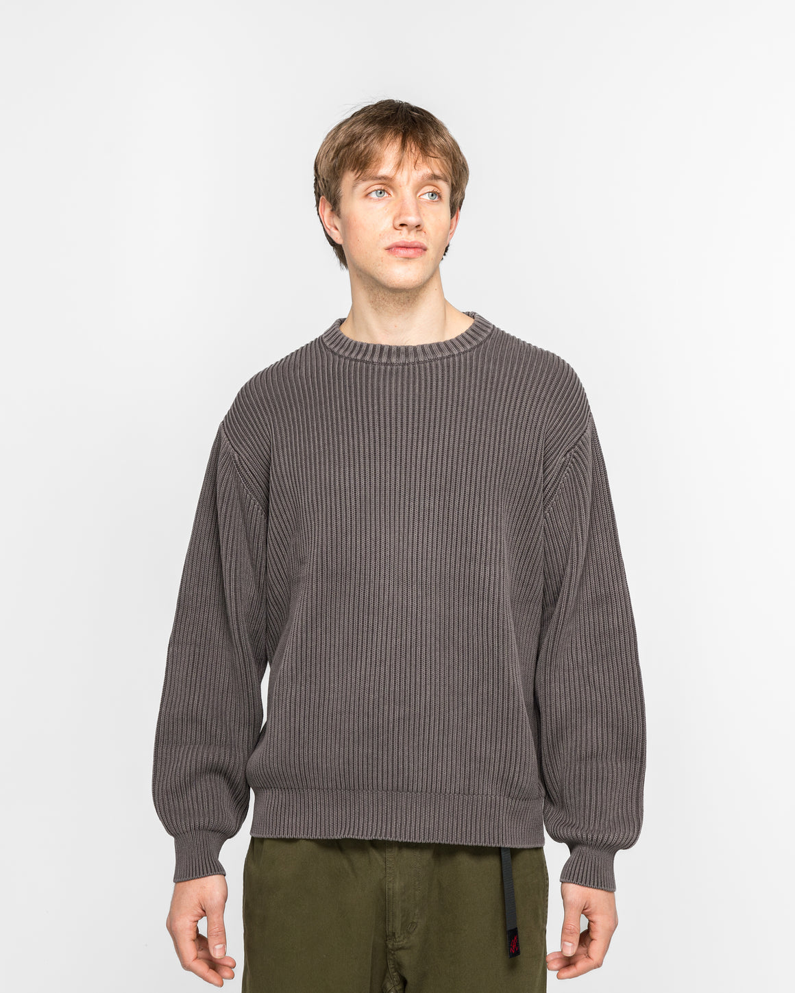 Gramicci - Cotton Knit Sweater - Grey - UP THERE