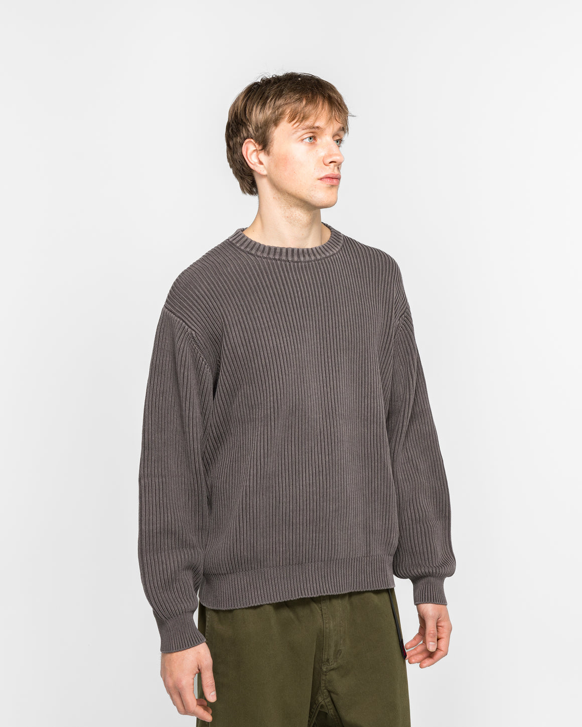 Gramicci - Cotton Knit Sweater - Grey - UP THERE