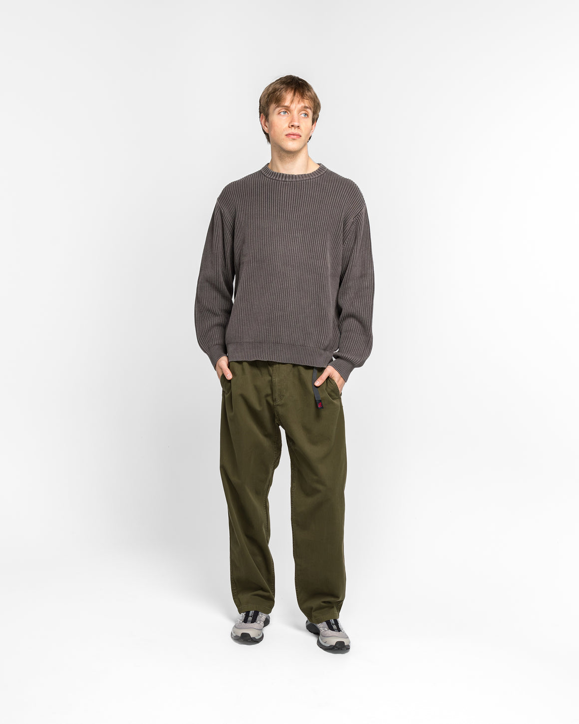 Gramicci - Cotton Knit Sweater - Grey - UP THERE