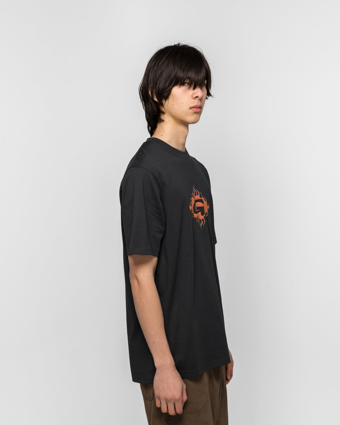 Gramicci - Flames Tee - Vintage Black - UP THERE