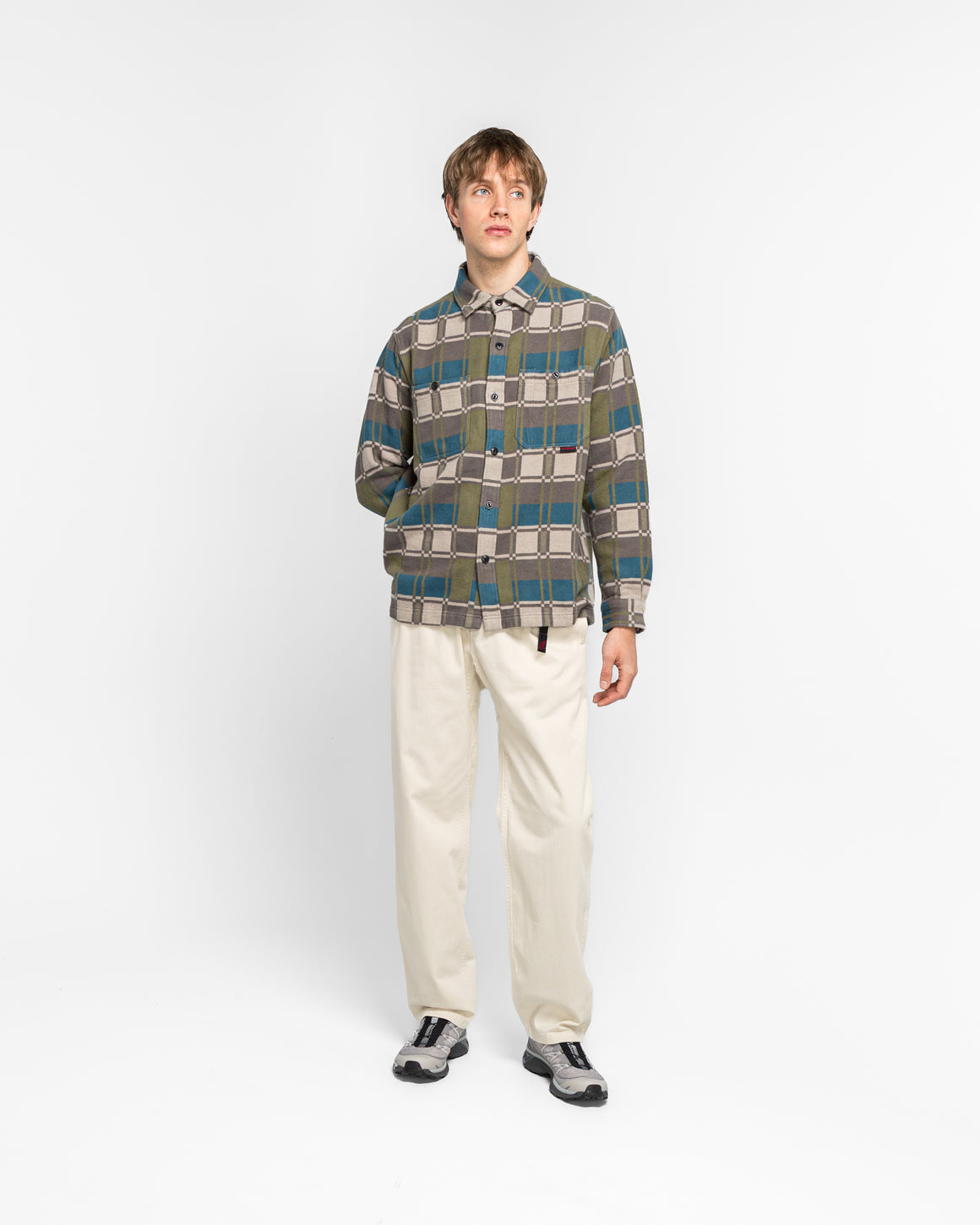 Gramicci - Flannel Anthony Shirt - Silver Check - UP THERE