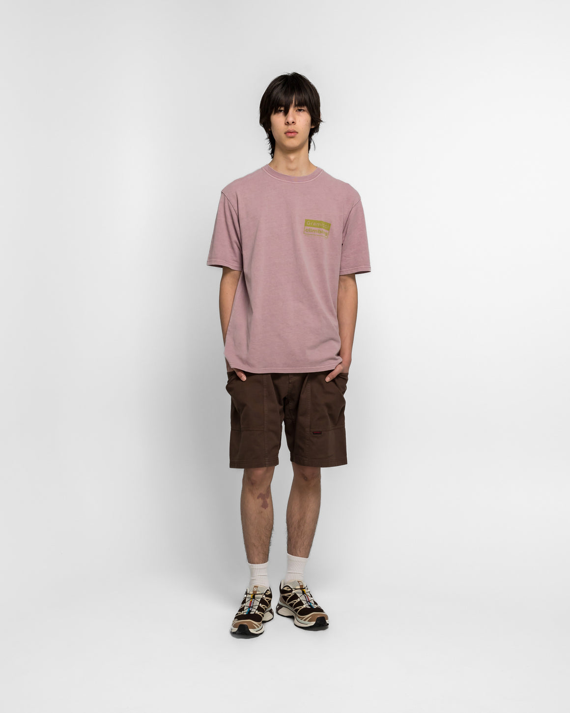 Gramicci - Gramicci Climbing Tee Pigment Dyed - Lilac Pigment - UP THERE