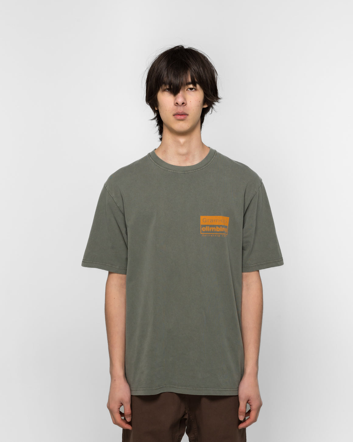 Gramicci - Gramicci Climbing Tee Pigment Dyed - Sage Pigment - UP THERE