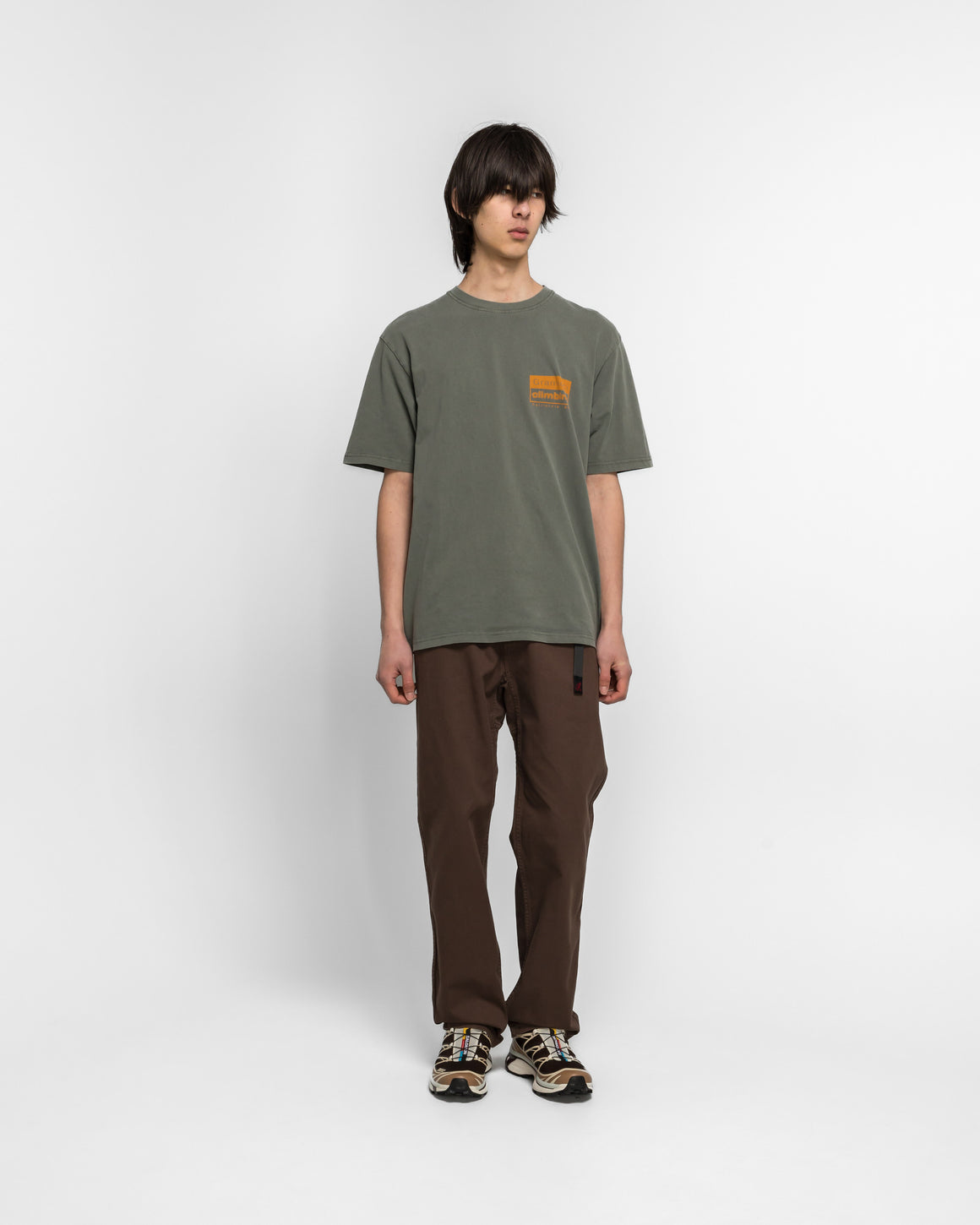 Gramicci - Gramicci Climbing Tee Pigment Dyed - Sage Pigment - UP THERE