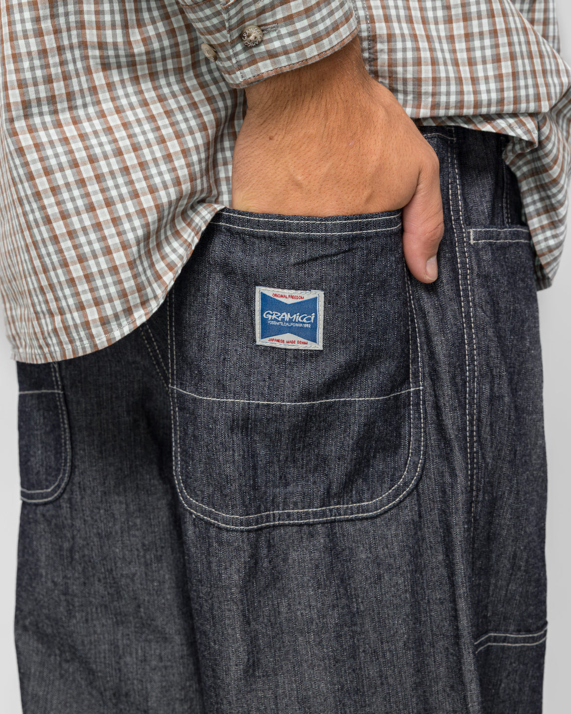 Gramicci - Japanese Chambray Double Knee - Navy - UP THERE