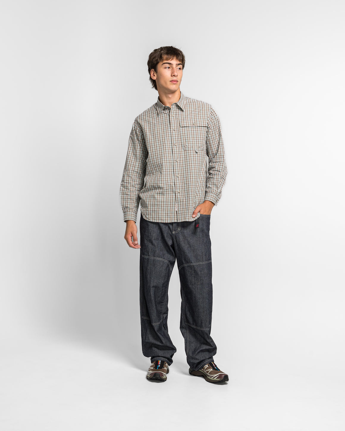 Gramicci - Japanese Chambray Double Knee - Navy - UP THERE