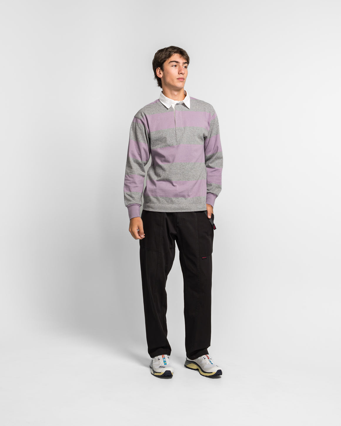 Gramicci - Lagoon Rugby Shirt - Heather/Purple - UP THERE