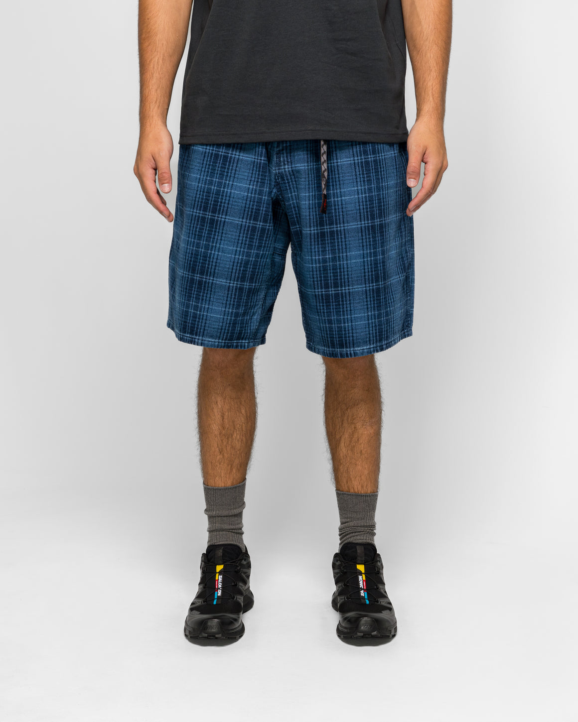 Gramicci - Lagoon Short Denim - Indigo Checkered Plaid - UP THERE