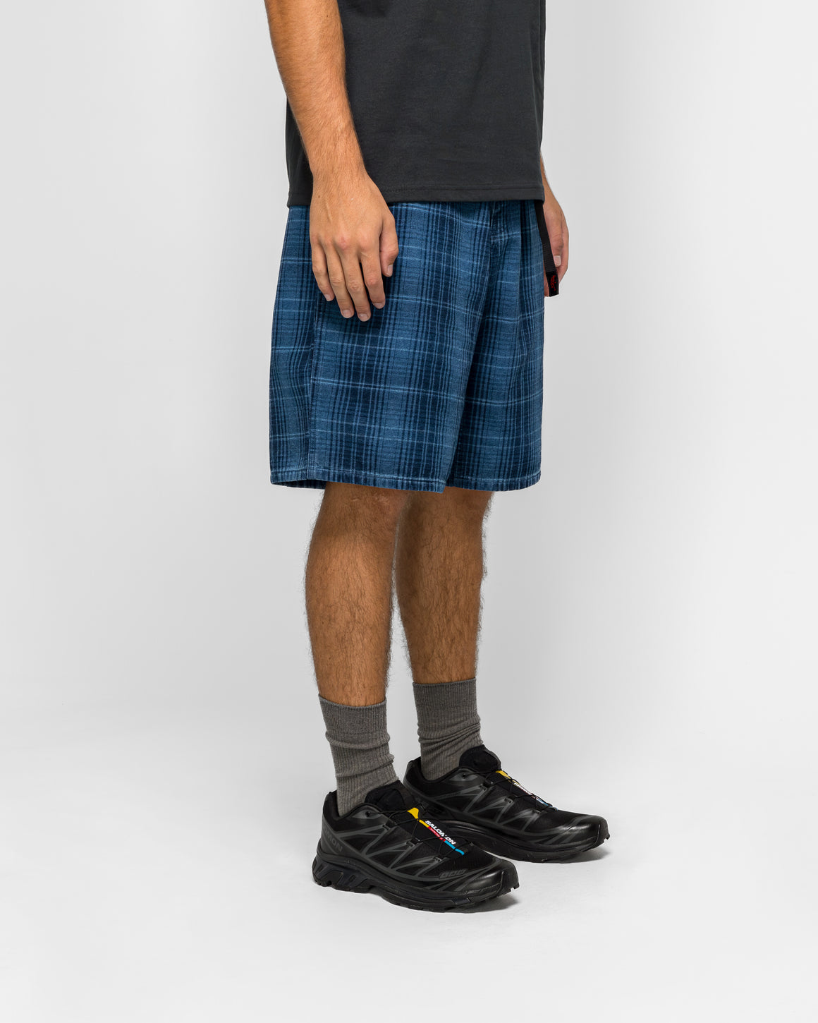 Gramicci - Lagoon Short Denim - Indigo Checkered Plaid - UP THERE