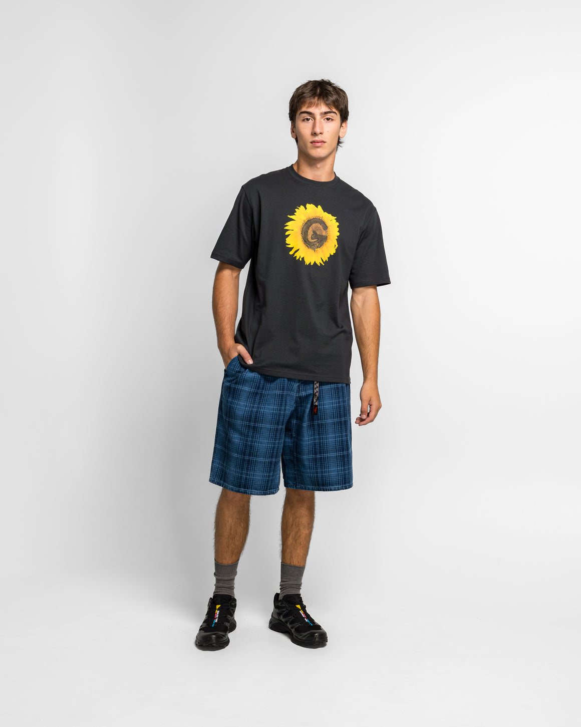 Gramicci - Lagoon Short Denim - Indigo Checkered Plaid - UP THERE