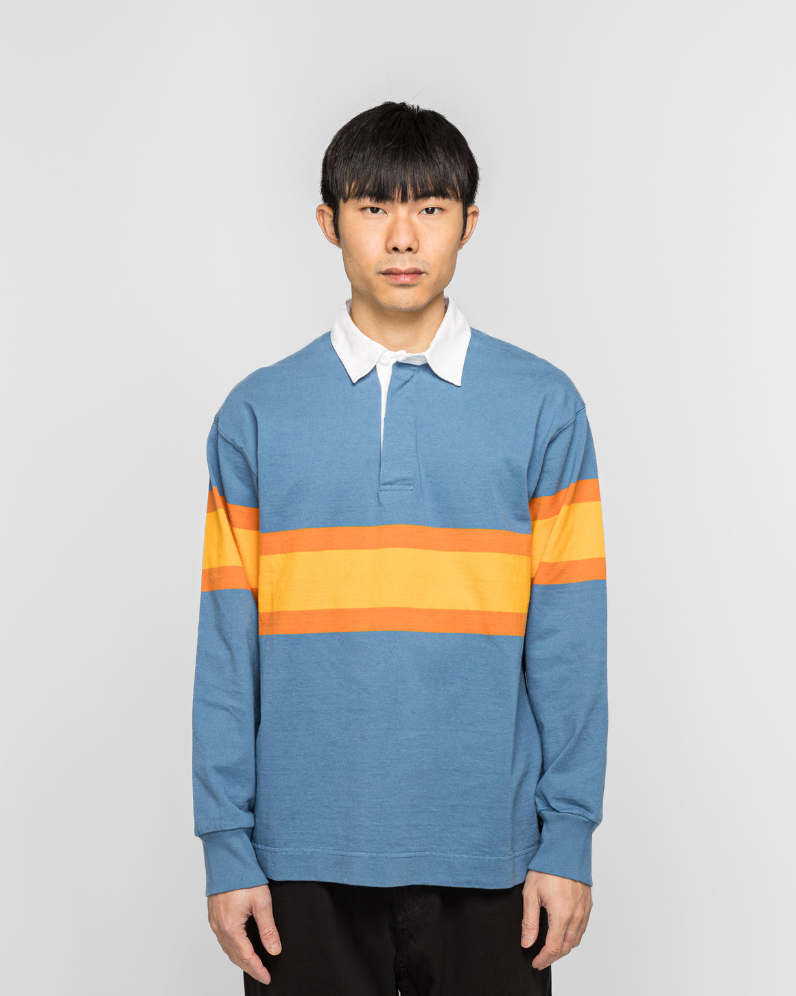 Gramicci - Langdon Rugby Shirt - Sky/Apricot - UP THERE