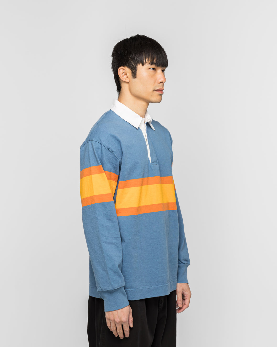 Gramicci - Langdon Rugby Shirt - Sky/Apricot - UP THERE