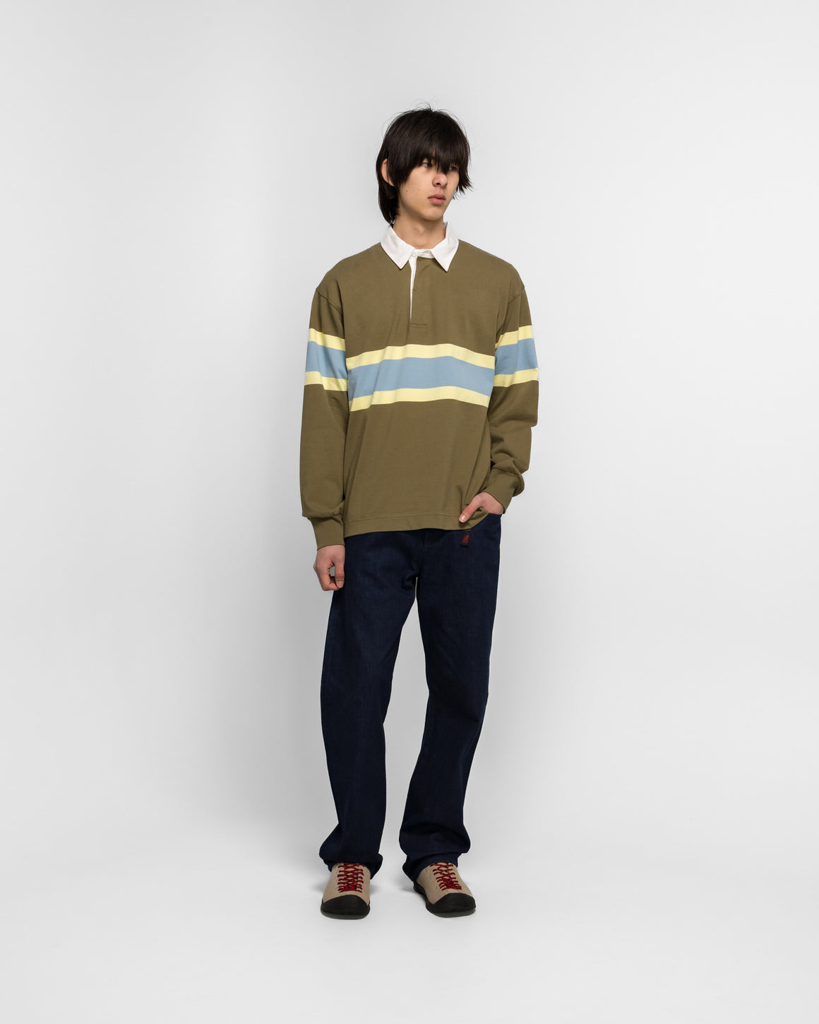 Gramicci - Langdon Rugby Shirt - Winter Olive - UP THERE