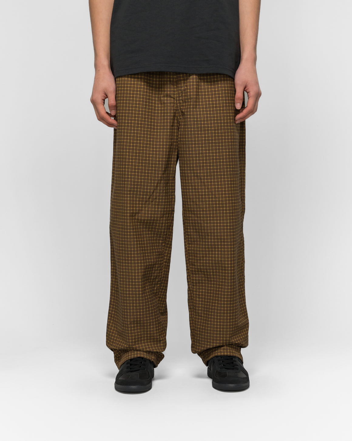 Gramicci - Mini Check Nylon Pant - Brown Check - UP THERE