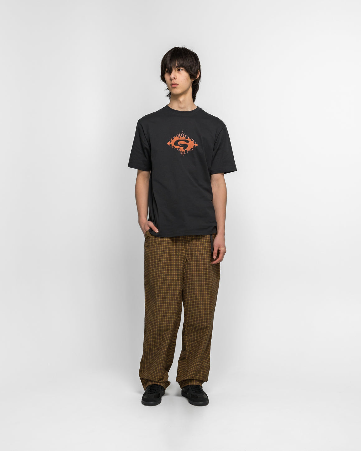 Gramicci - Mini Check Nylon Pant - Brown Check - UP THERE