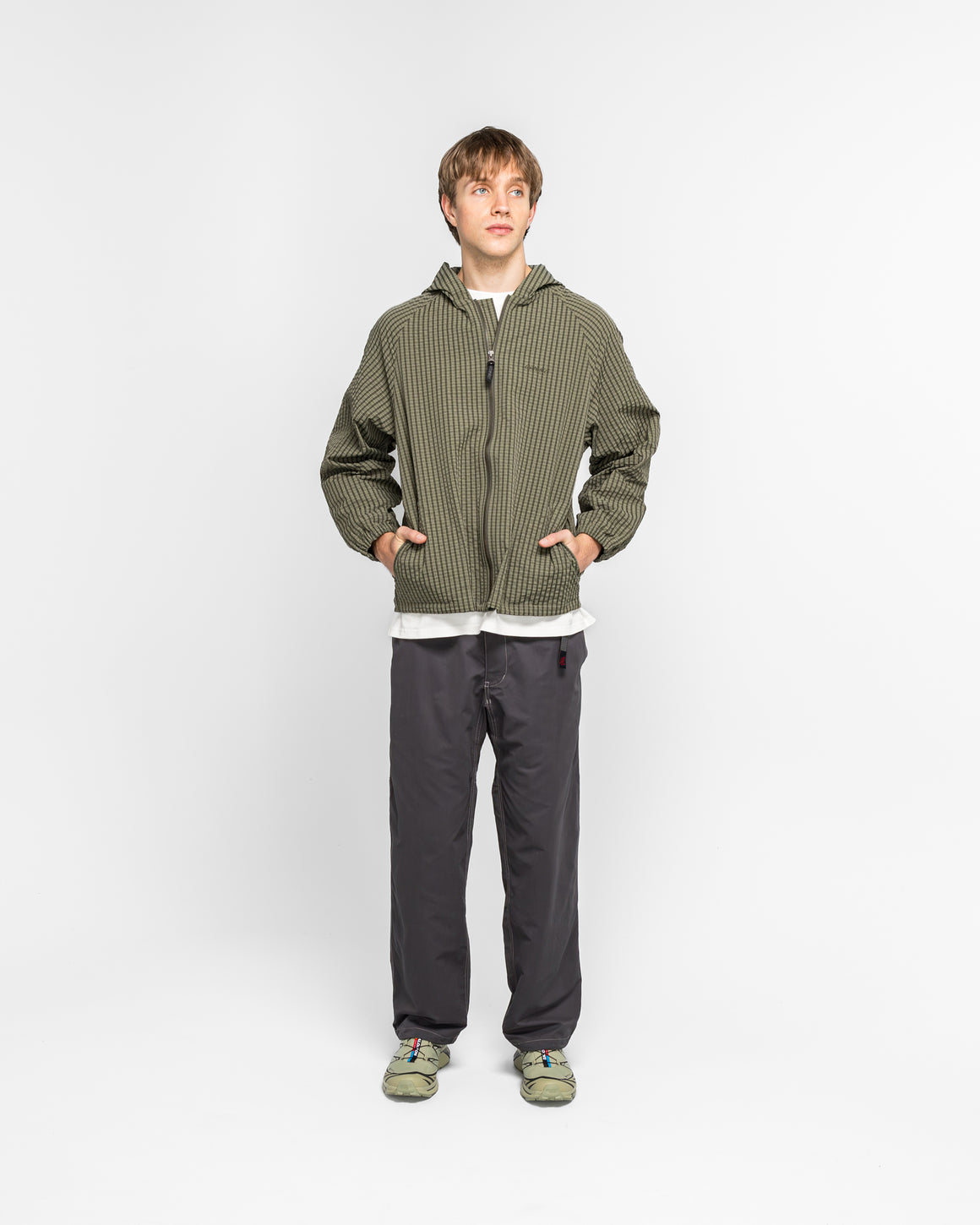 Gramicci - Northside Plaid Hooded Jacket - Olive - UP THERE