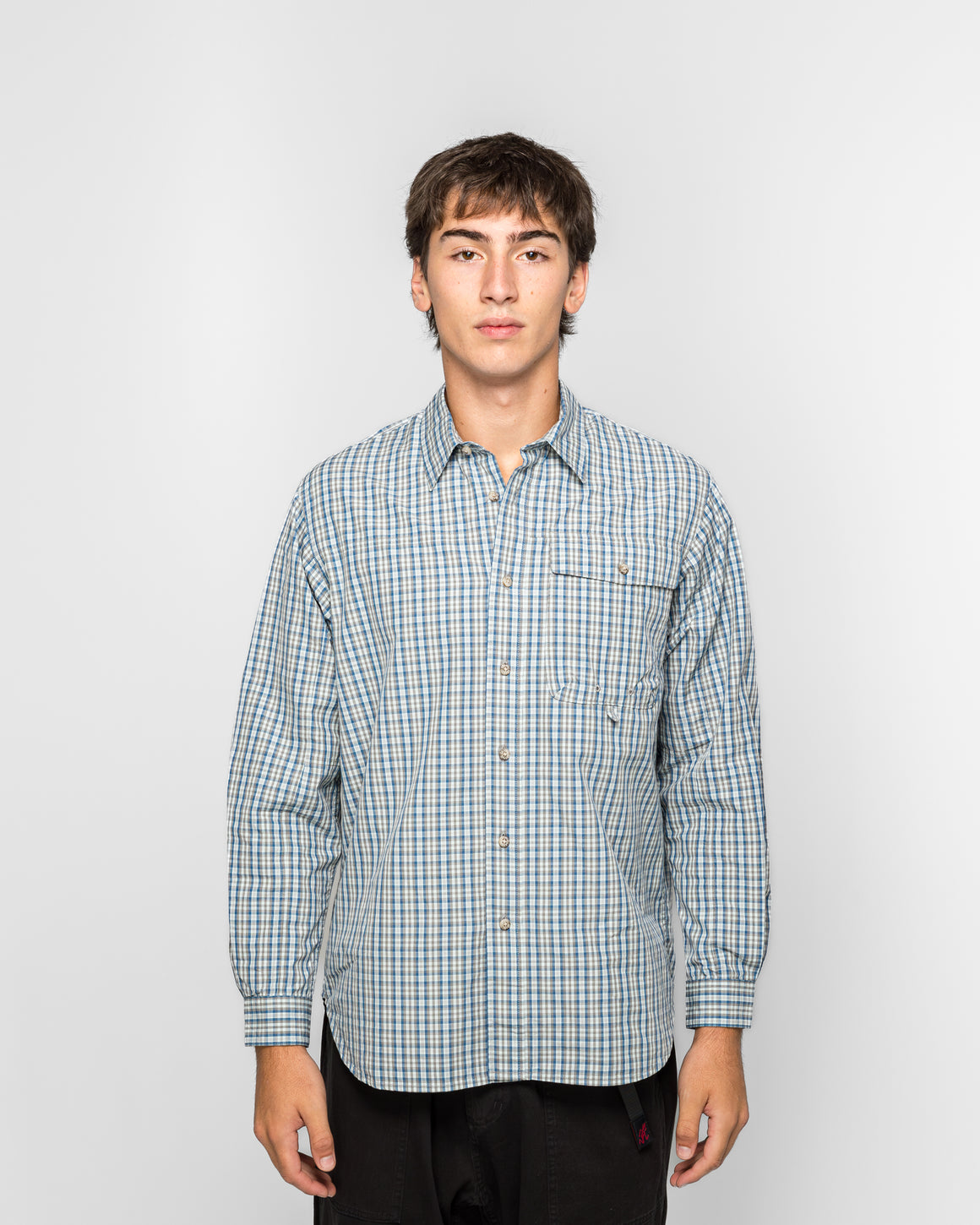 Gramicci - Poplin Millwood Shirt - Blue - UP THERE