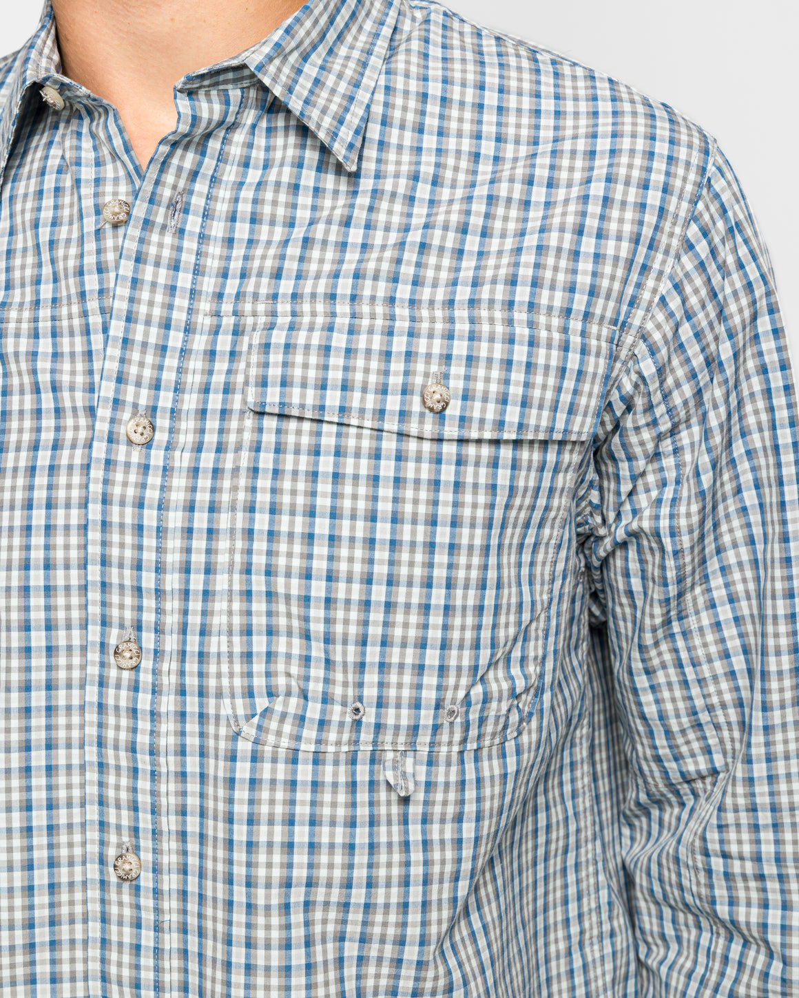 Gramicci - Poplin Millwood Shirt - Blue - UP THERE