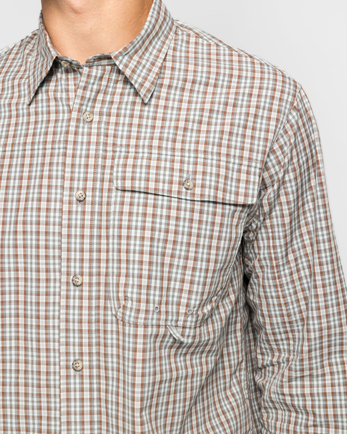 Gramicci - Poplin Millwood Shirt - Brown - UP THERE