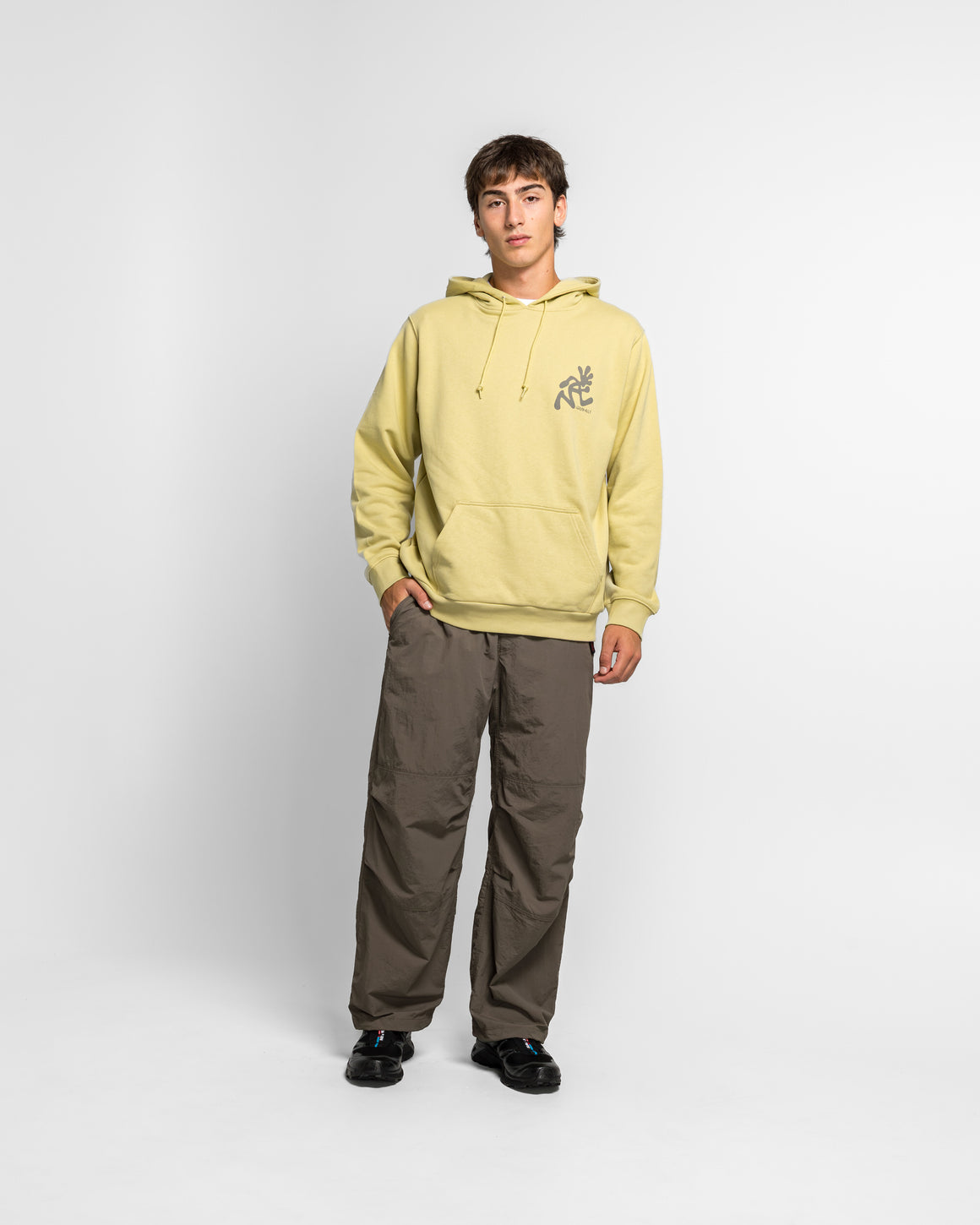 Gramicci - Running Man Hooded Sweatshirt - Lime - UP THERE