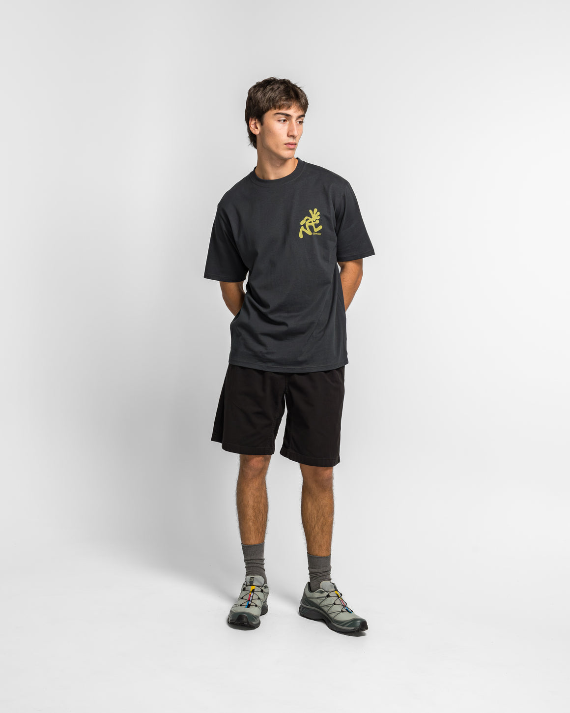 Gramicci - Running Man Tee - Vintage Black - UP THERE