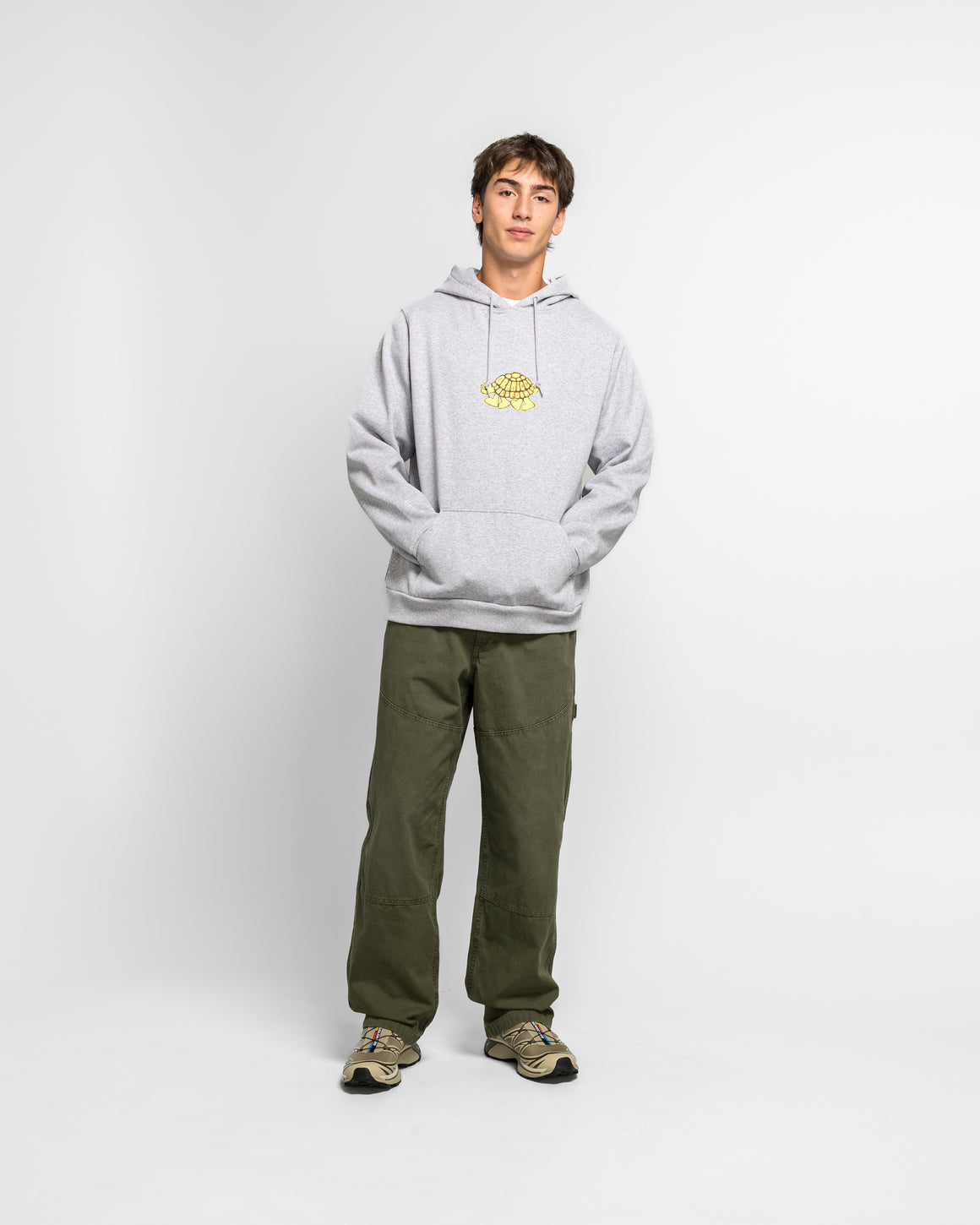 Gramicci - Turtle Hooded Sweatshirt - Heather Grey - UP THERE