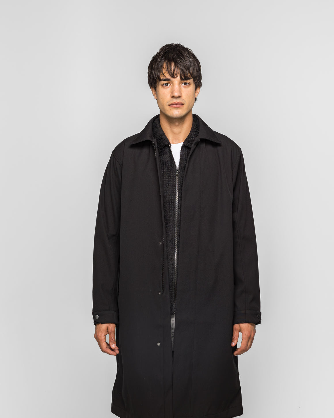 HAVEN - Bureau Overcoat Loro Piana Storm System Nylon Wool - Black - UP THERE