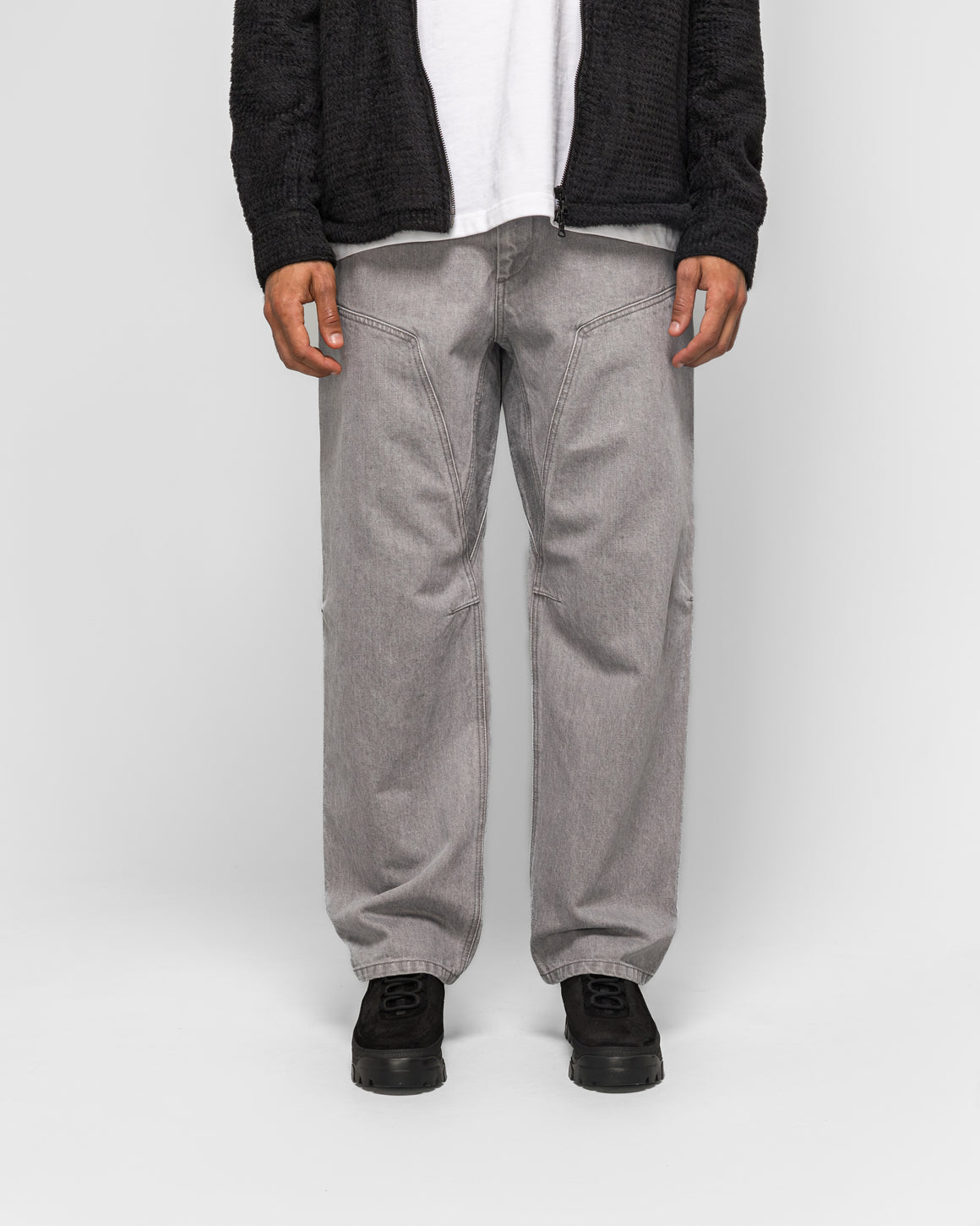 HAVEN - Rig Pant Bio Wash Cotton Denim - Light Grey - UP THERE