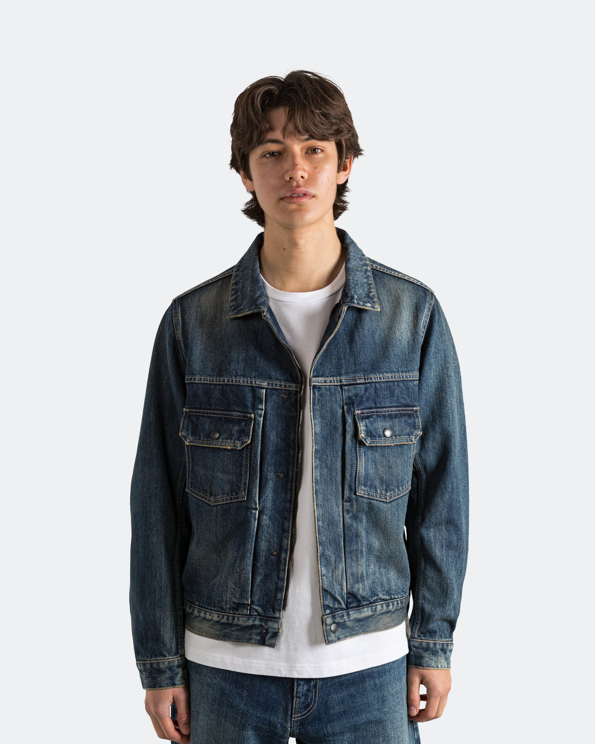 HAVEN - Station Jacket - Suvin Cotton Denim Washed Indigo - UP THERE