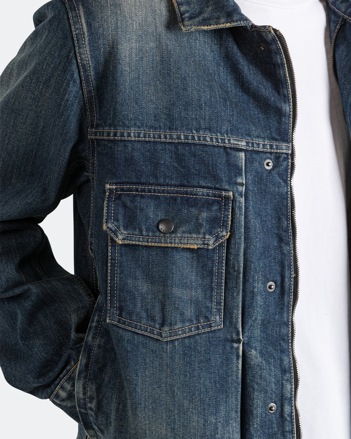 HAVEN - Station Jacket - Suvin Cotton Denim Washed Indigo - UP THERE