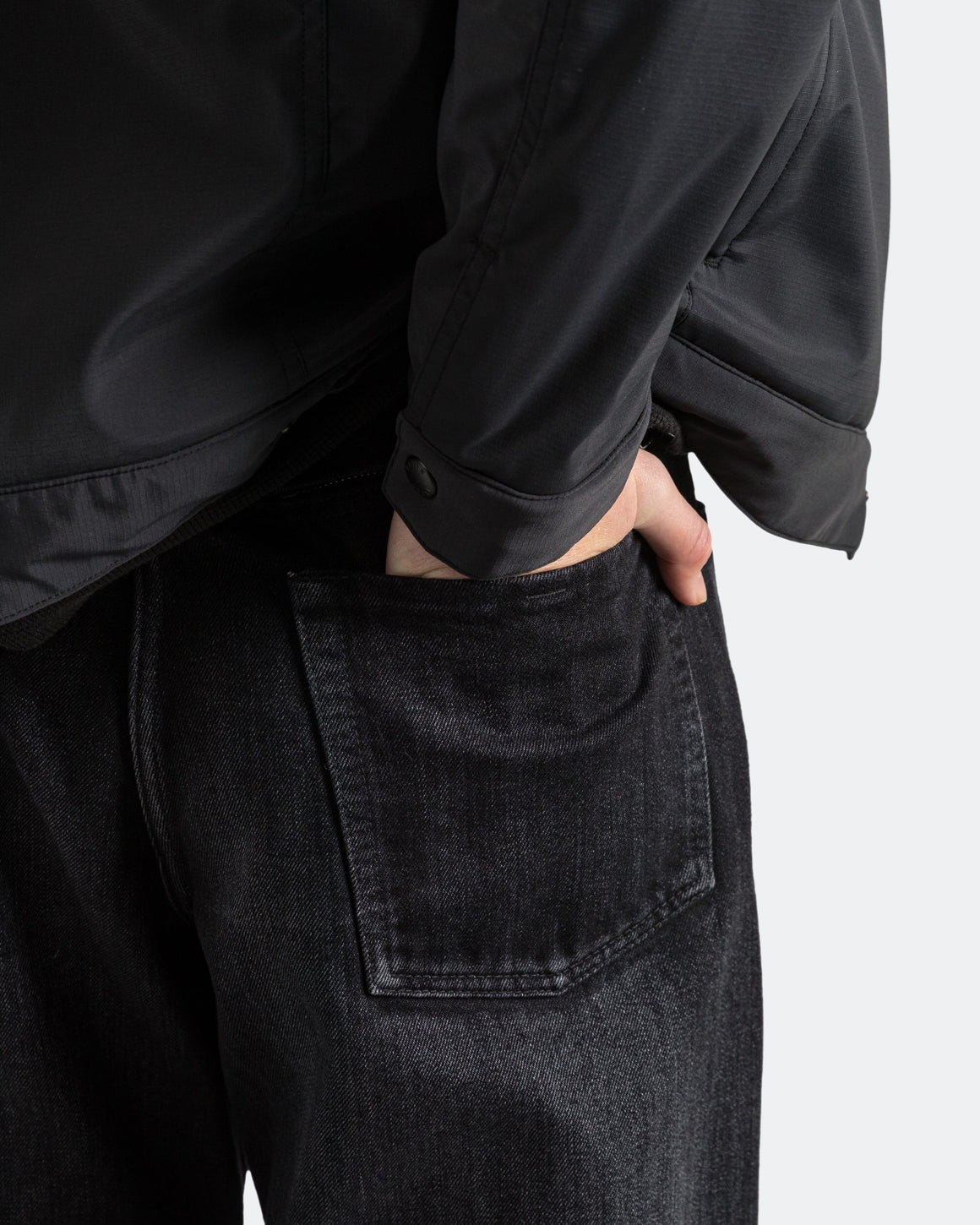 HAVEN - Station Pant - Suvin Cotton Denim Washed Black - UP THERE