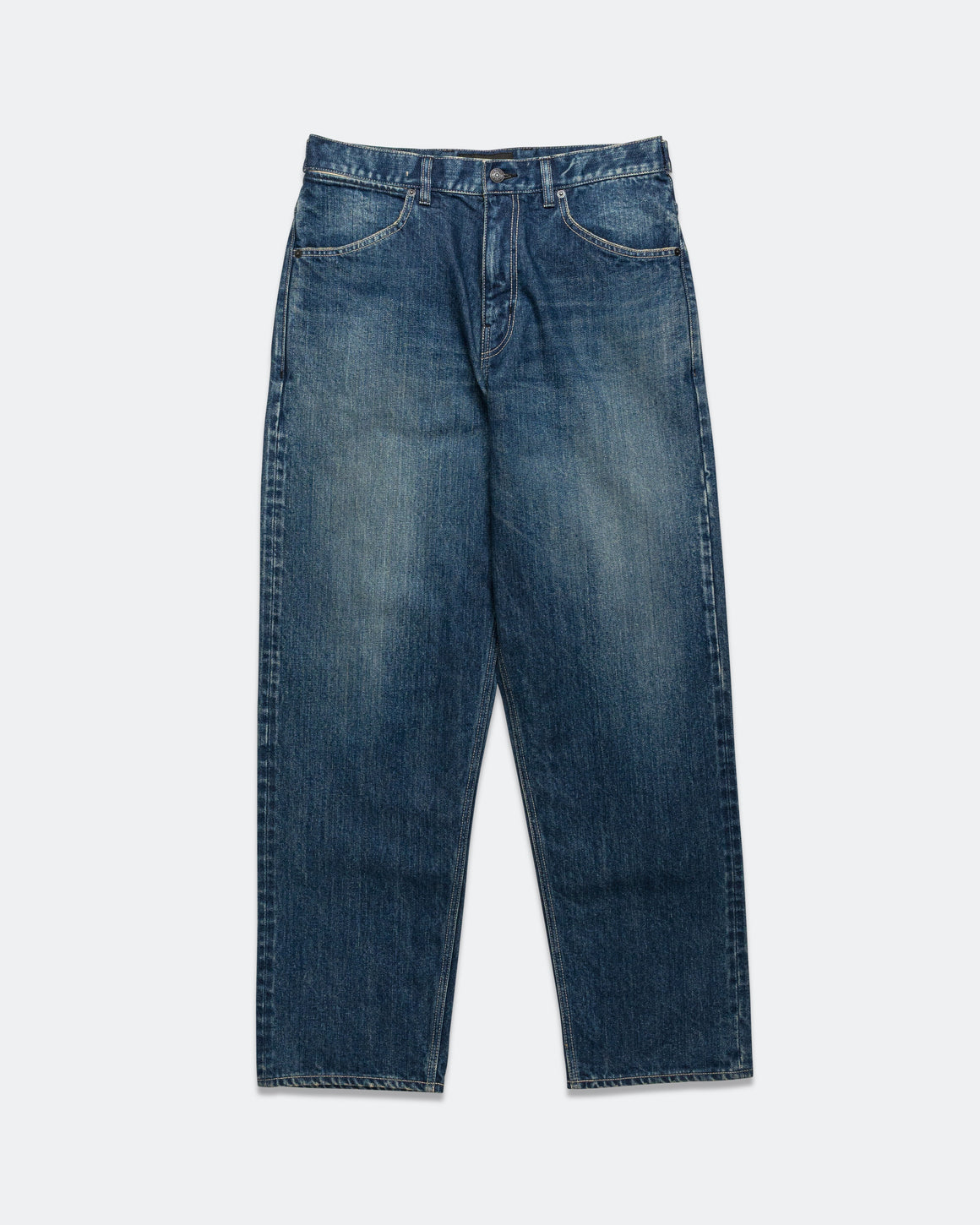 HAVEN - Station Pant - Suvin Cotton Denim Washed Navy - UP THERE