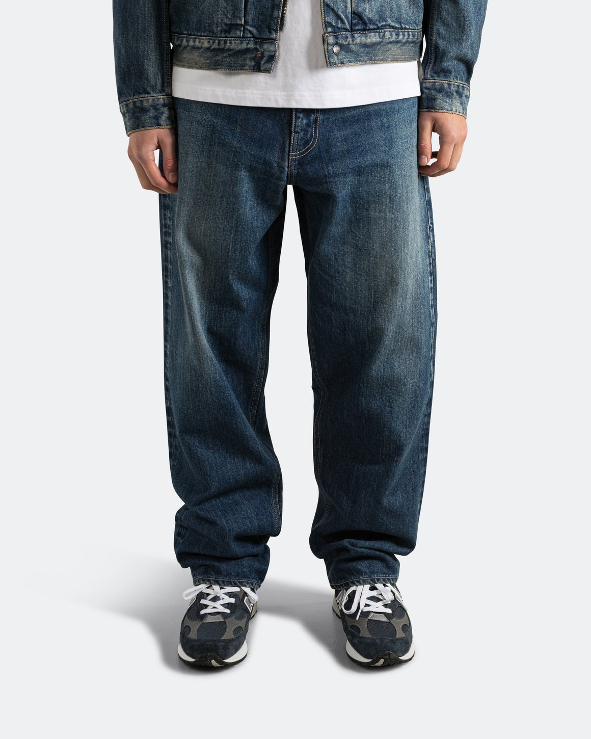 HAVEN - Station Pant - Suvin Cotton Denim Washed Navy - UP THERE