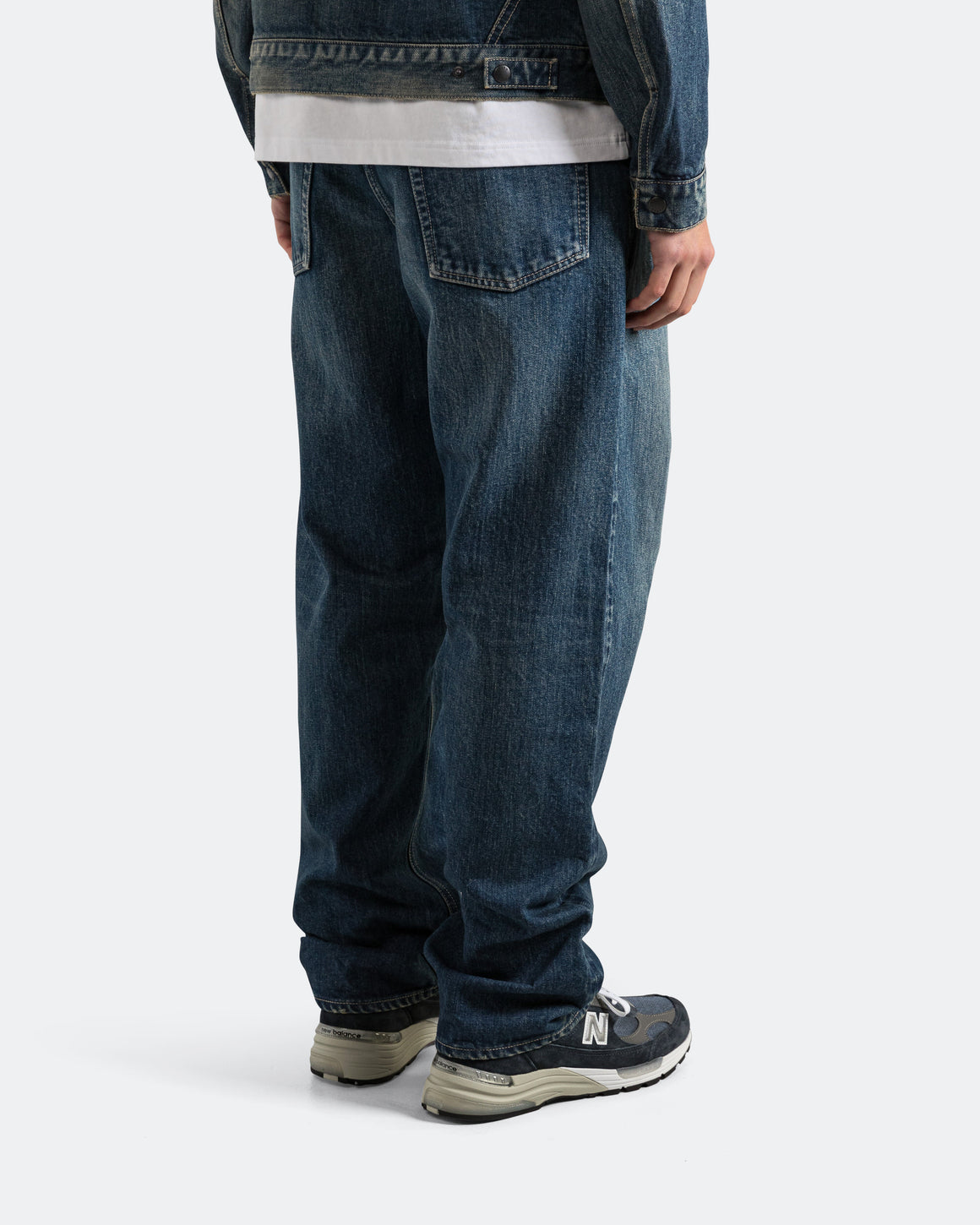 HAVEN - Station Pant - Suvin Cotton Denim Washed Navy - UP THERE