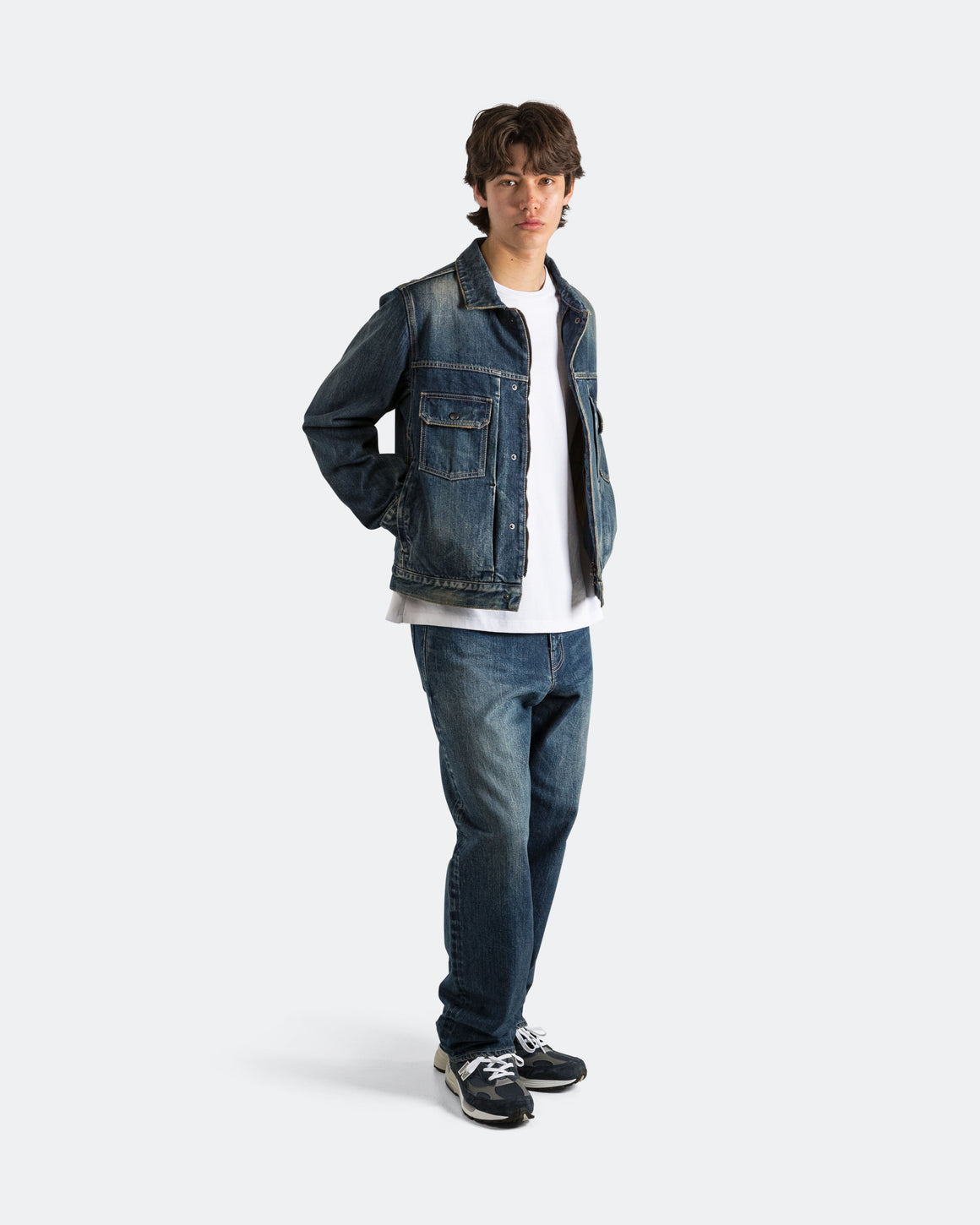 HAVEN - Station Pant - Suvin Cotton Denim Washed Navy - UP THERE