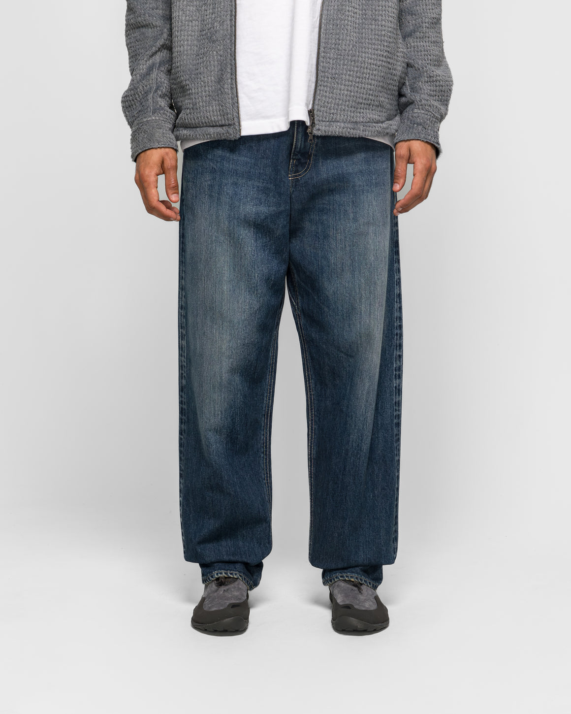 HAVEN - Station Pant - Suvin Cotton Denim Washed Indigo - UP THERE