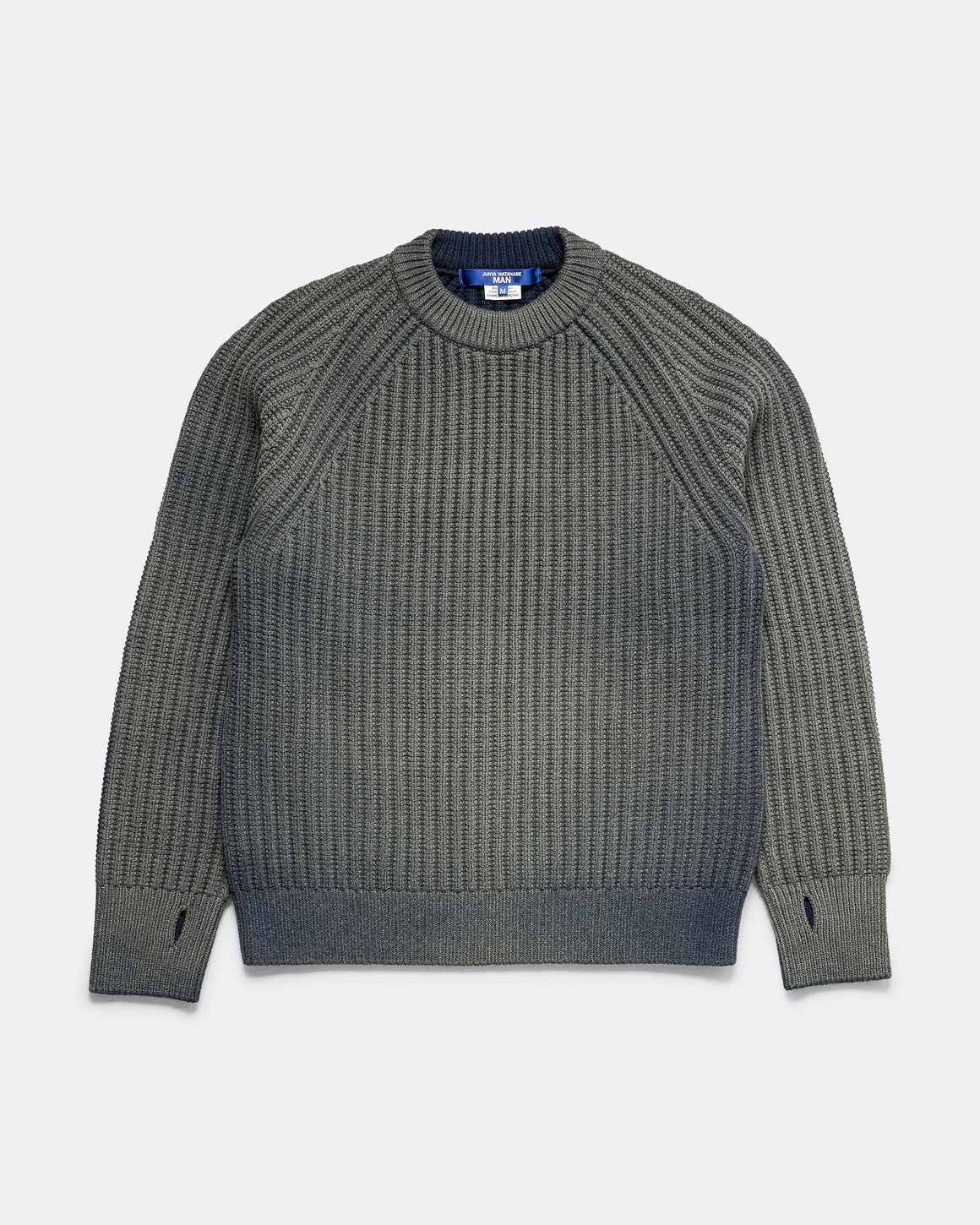 Junya Watanabe MAN - Bleached Wool Rib Knit Sweater - Black - UP THERE
