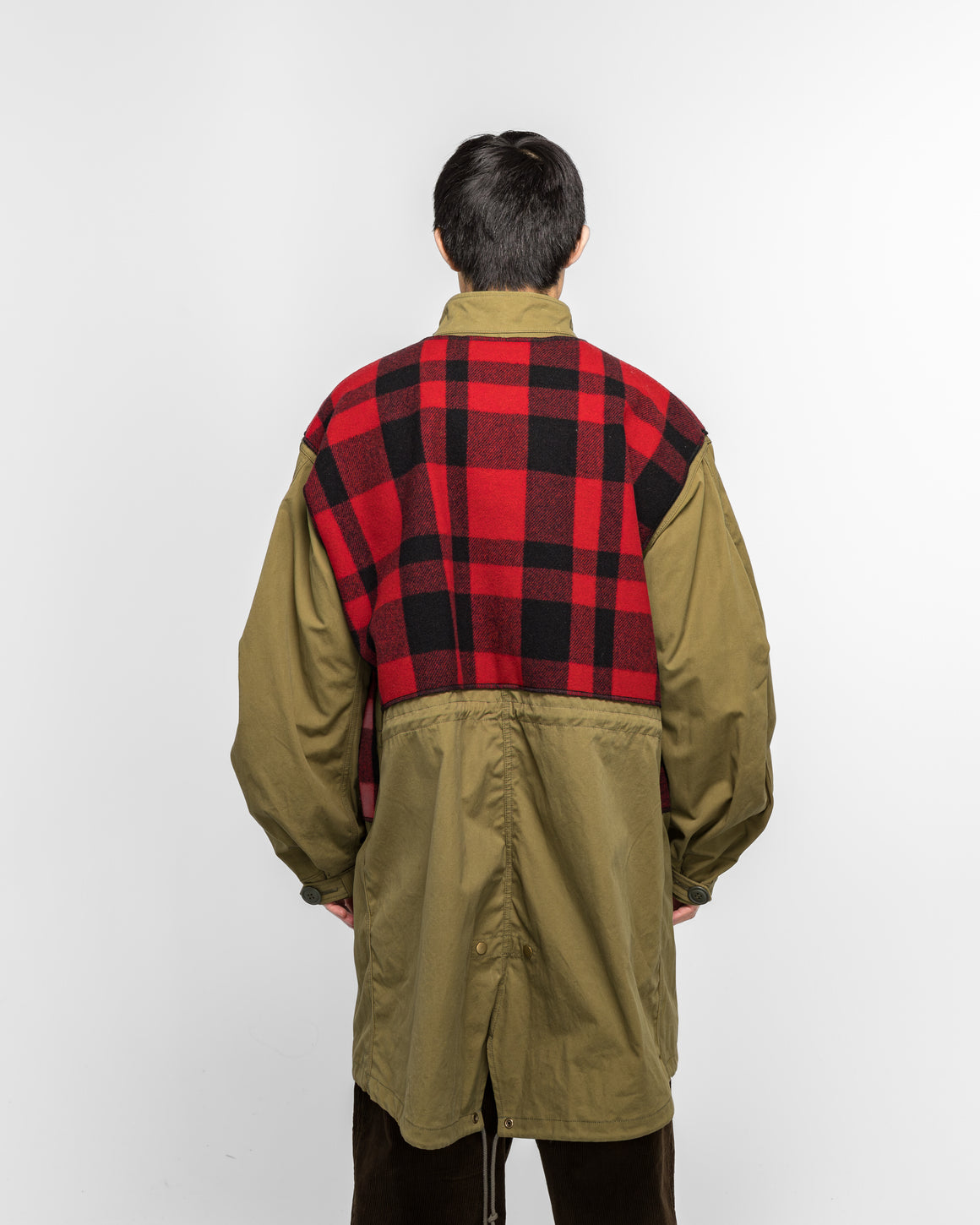 Junya Watanabe MAN - Cotton Canvas Mackinaw Wool Coat x FILSON - Khaki/Red - UP THERE