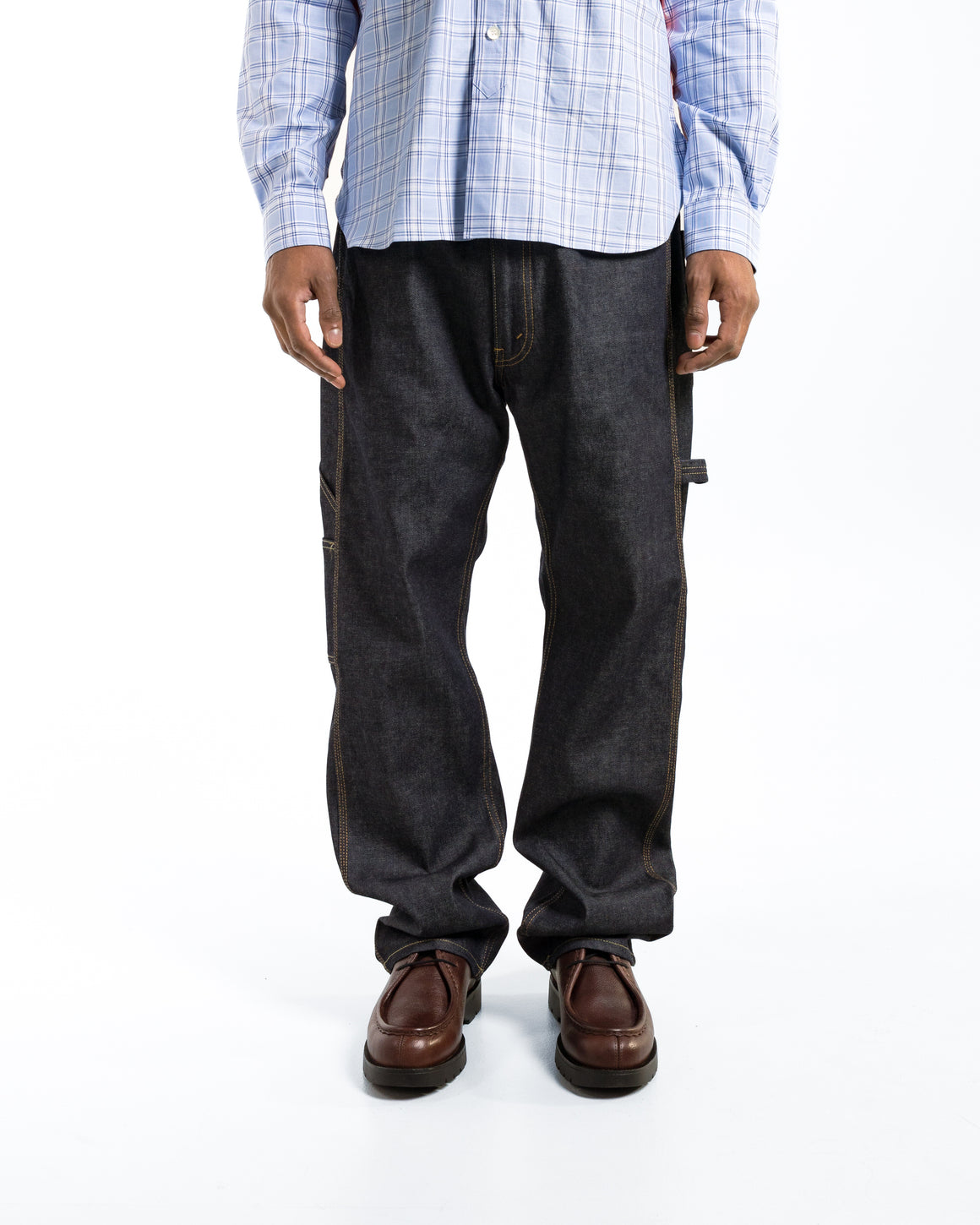 Junya Watanabe MAN - Cotton Denim Leather Pants x Levis - Indigo/Brown - UP THERE