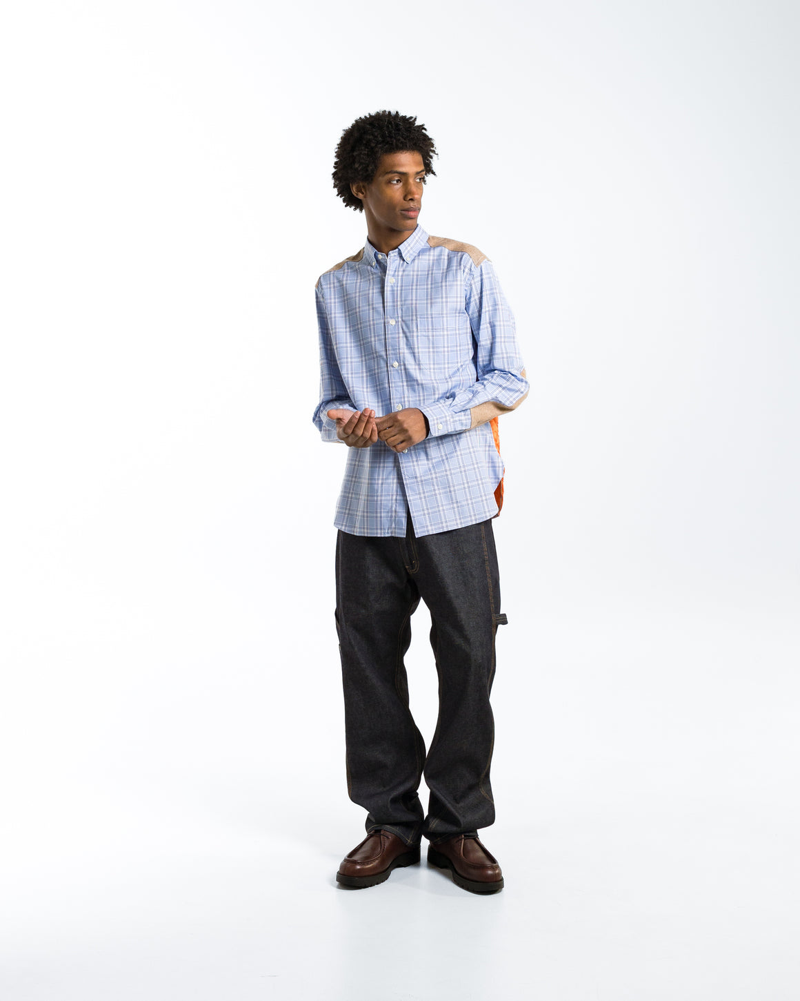 Junya Watanabe MAN - Cotton Denim Leather Pants x Levis - Indigo/Brown - UP THERE