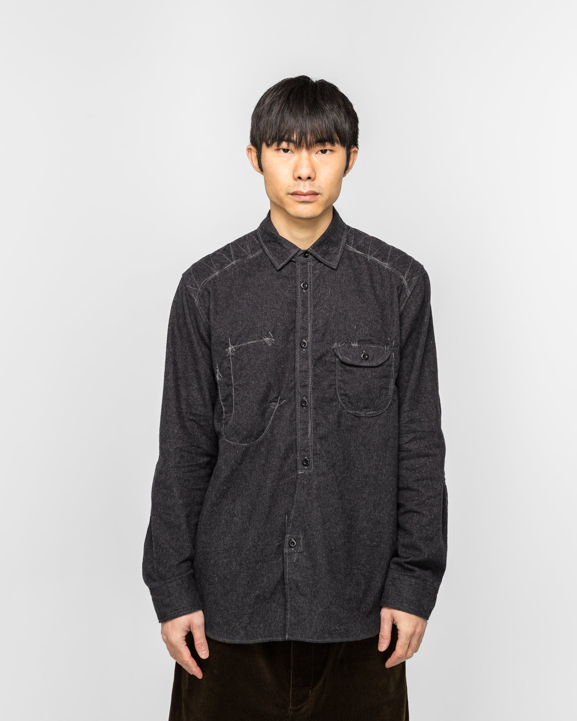 Junya Watanabe MAN - Cotton Flannel Shirt - Charcoal - UP THERE