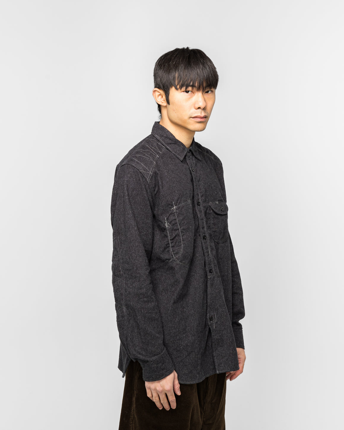 Junya Watanabe MAN - Cotton Flannel Shirt - Charcoal - UP THERE