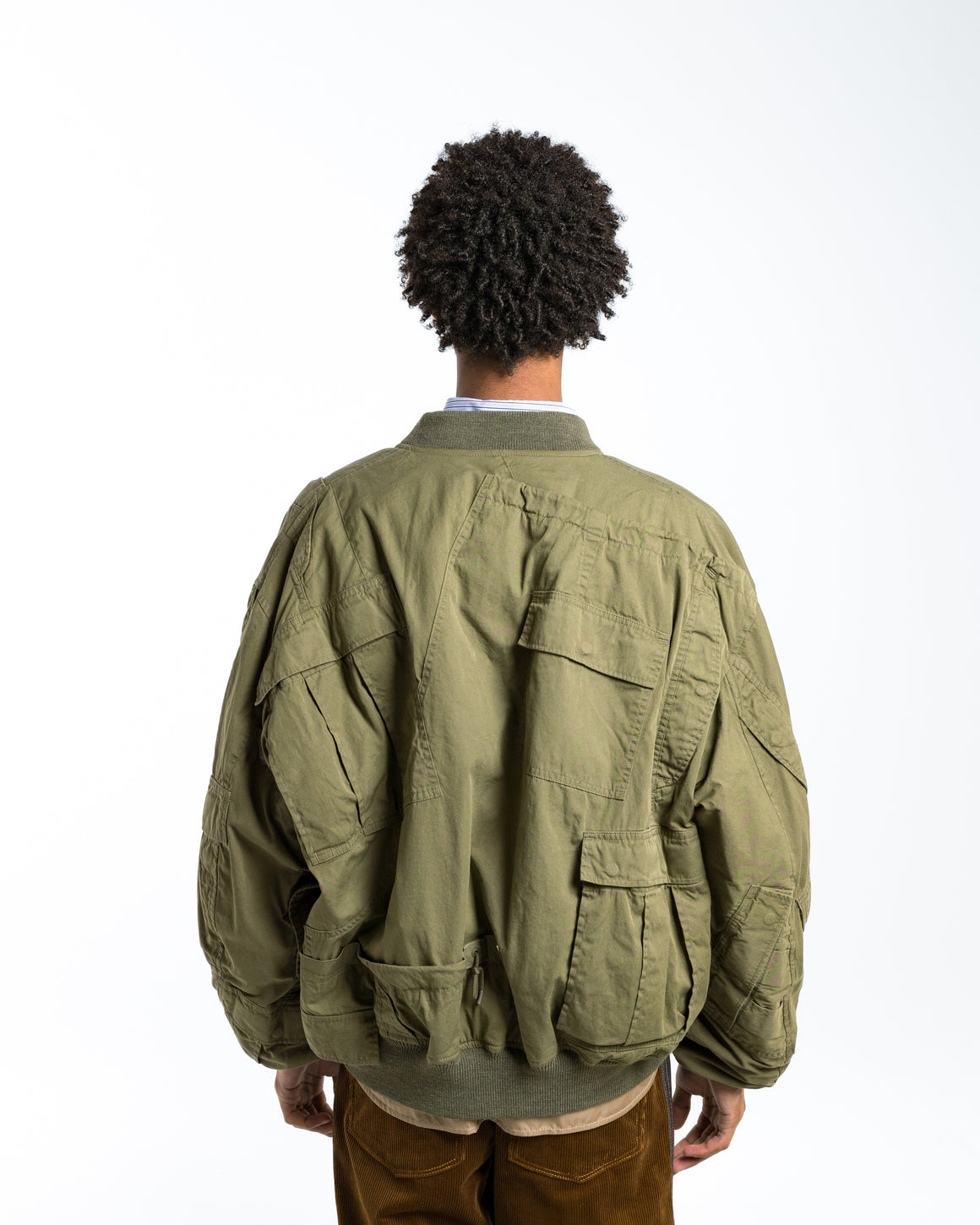 Junya Watanabe MAN - Cotton Nylon Bomber x Needles - Khaki - UP THERE