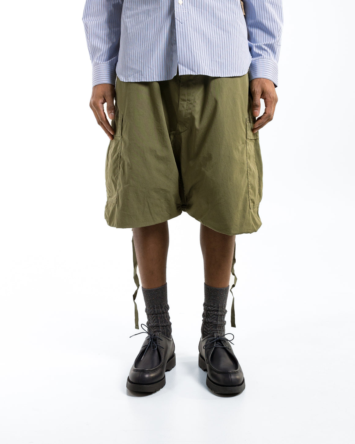 Junya Watanabe MAN - Cotton Nylon Shorts x Needles - Khaki - UP THERE